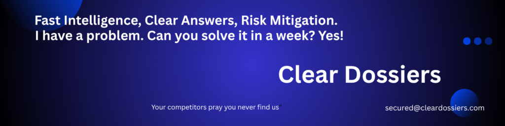 Fast Intelligence, Clear Answers, Risk Mitigation. I have a problem. Can you solve it in a week? Yes!
